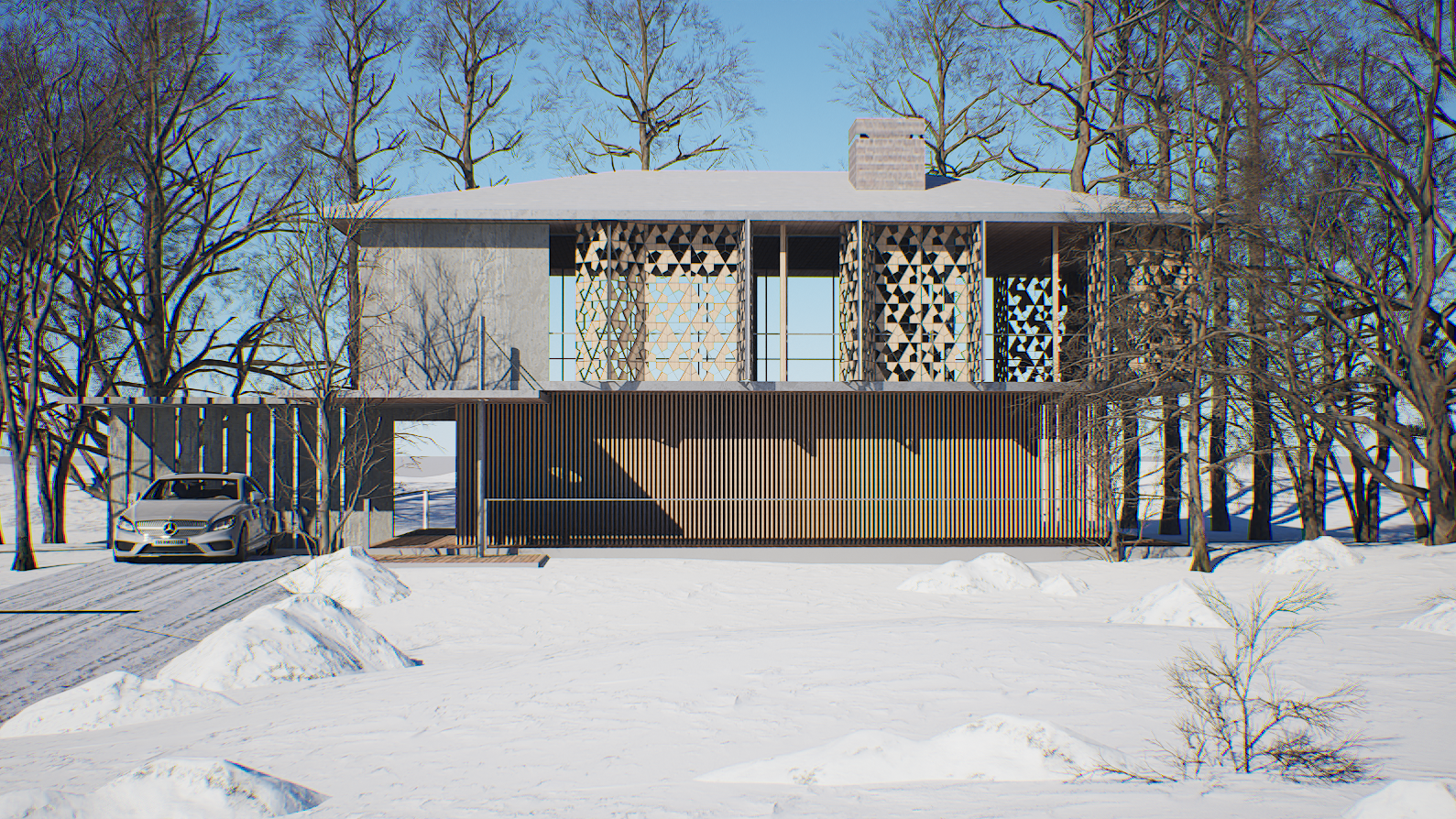 Winter Snow Exterior Architecture